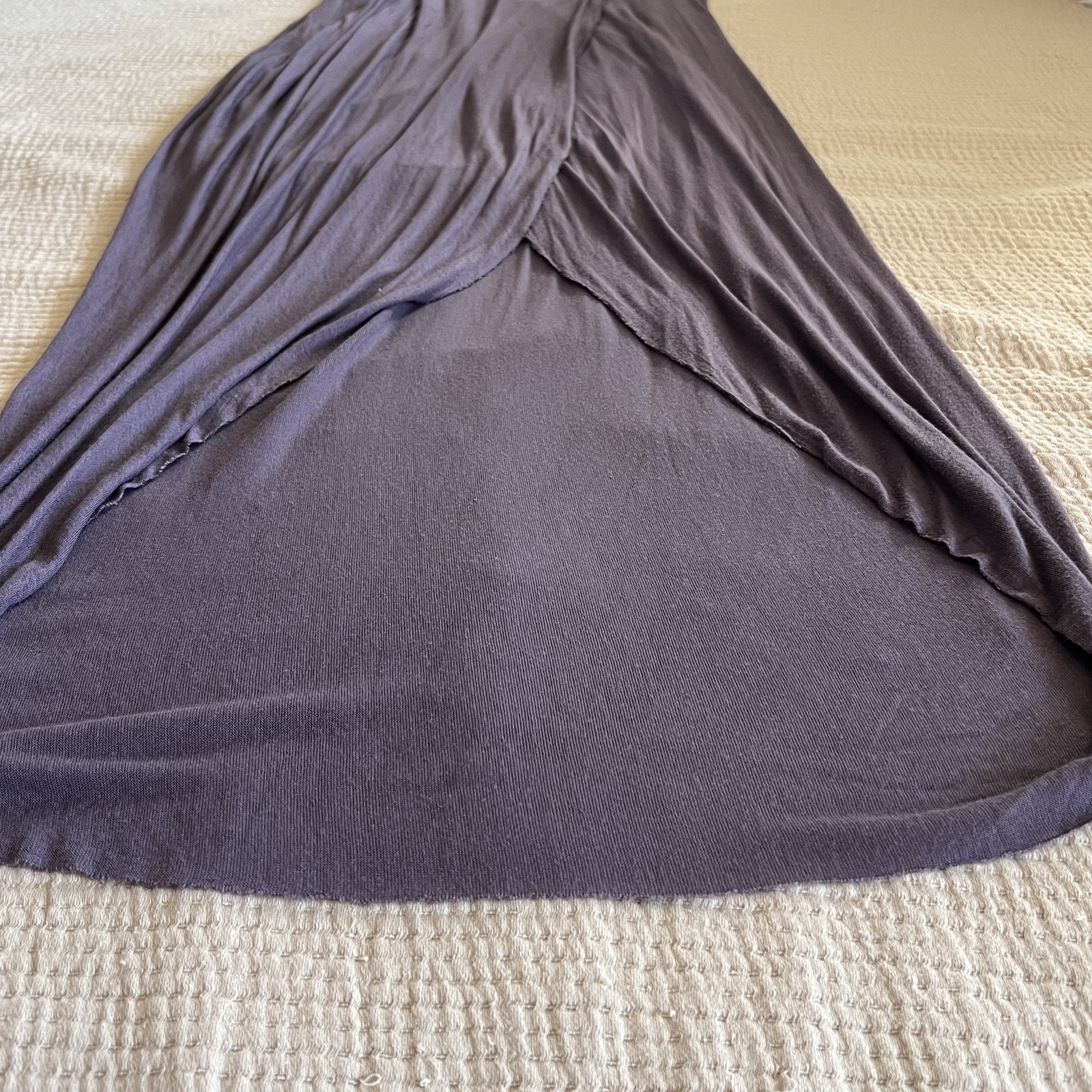Mod Ref Dress Womens Medium Purple Gray Maxi Sleeveless Halter Drape Beach Boho