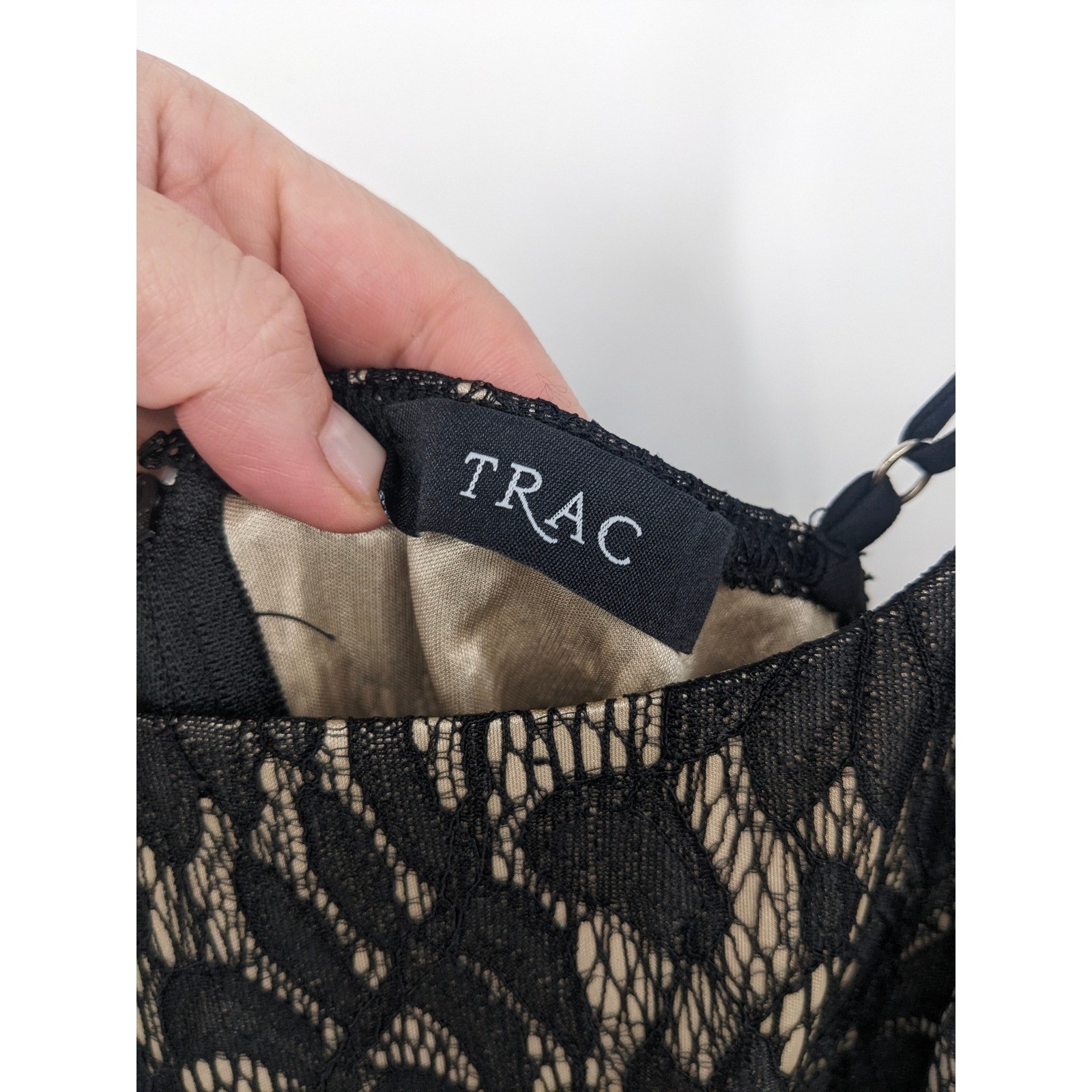 Trac Black Lace Dress Medium Lined Mini Y2K Dark Cottagecore Whimsical Romantic