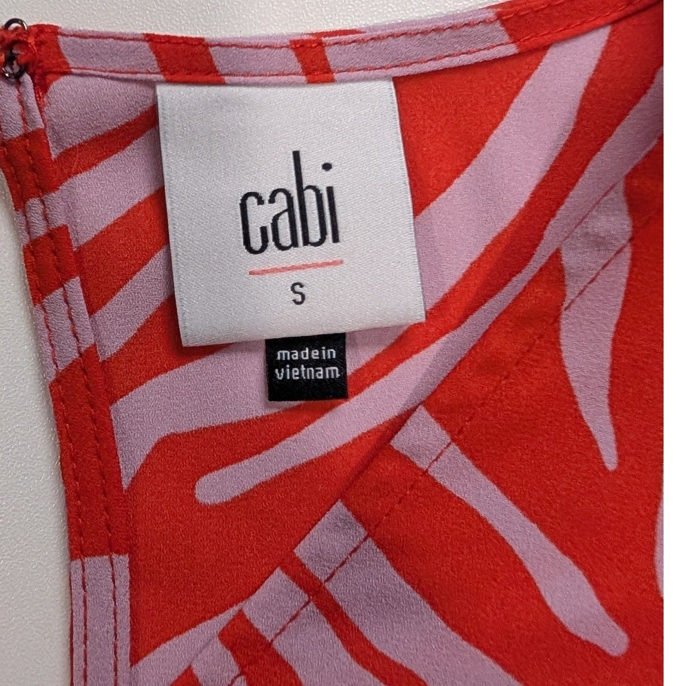 Cabi Zebra Print Midi Dress Red Lavender Faux Wrap Tulip Hem 5795 Womens Small