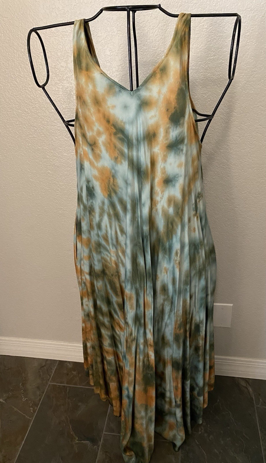 Step In Style Women’s Summer Boho Tank Maxi Dress Tie Dye Multi XL NEW