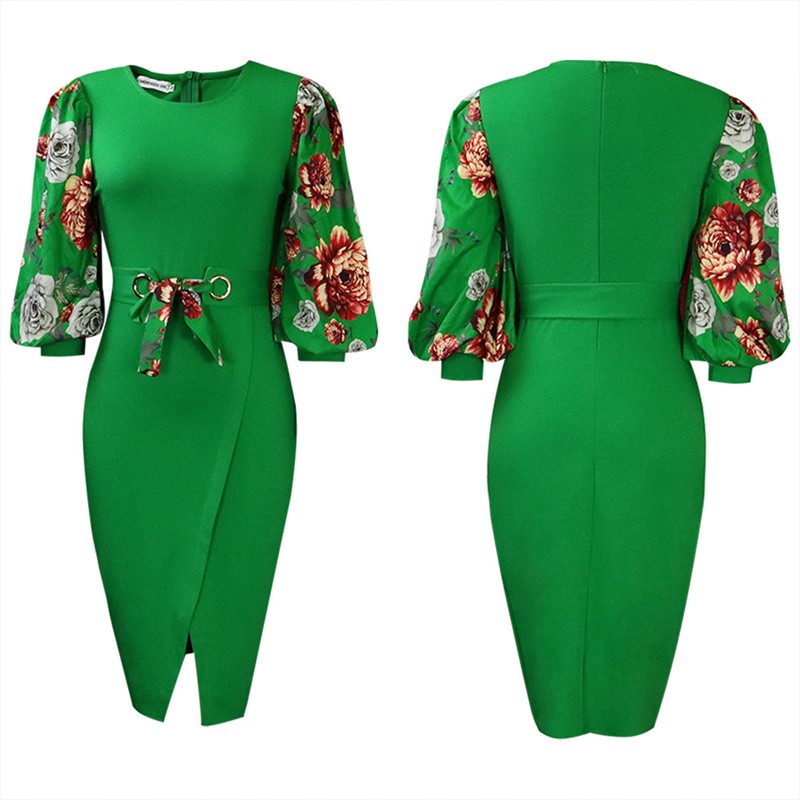 Women’s Clothing Large Size Printed Dress Commuter Temperament Summer Plus Size