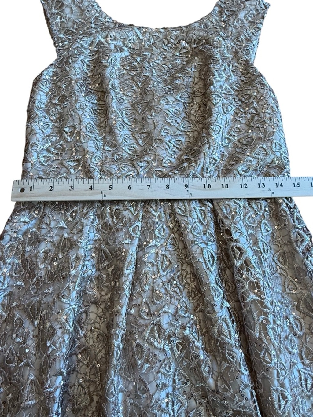 Decode 1.8 Gold Sequin Lace Sleeveless Cocktail Dress Size 8