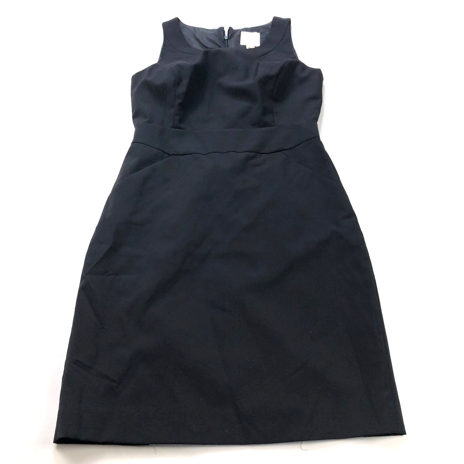 J.Crew Suiting 8 100% Wool Sheath Pleated Knee Length Dress Black MINT 02537