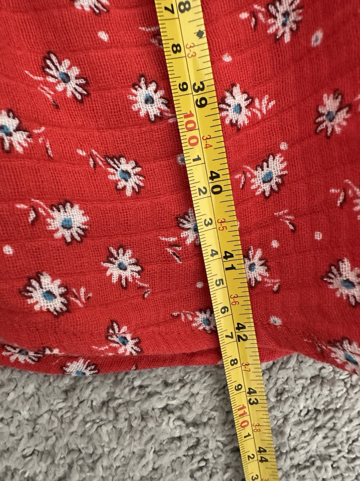 EShakti 1940s Style Red Floral Cotton Blend Dress Size XS