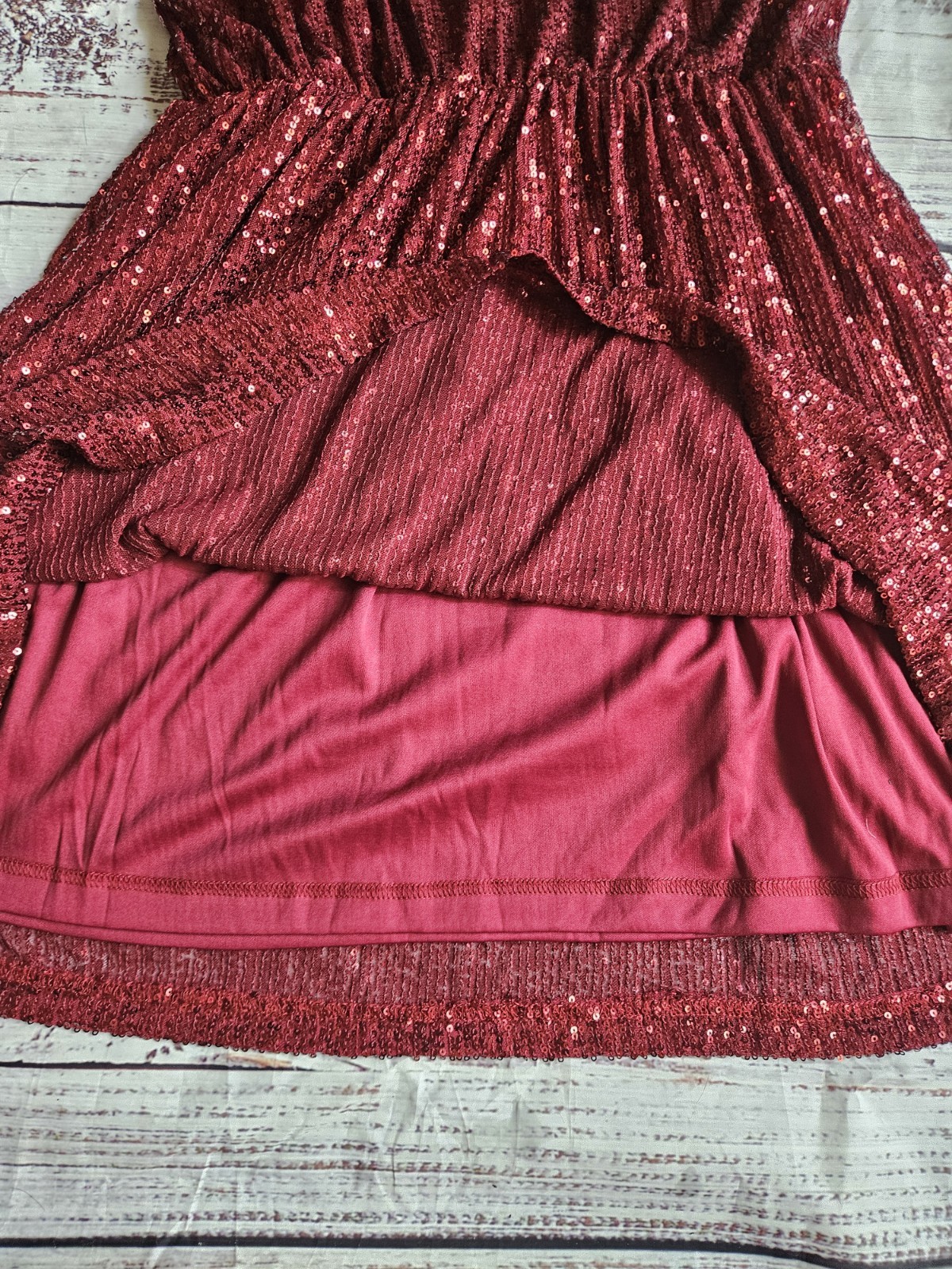 Chic Soul Sparkling Love Red Sequin One Shoulder Dress Women’s 1X