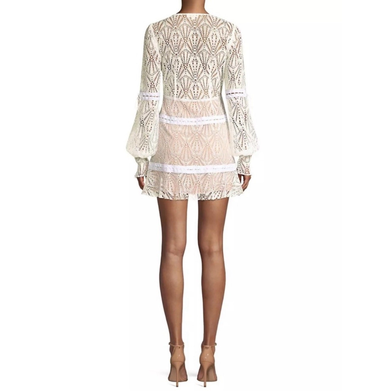 For Love & Lemons White Crochet Lace Dresw