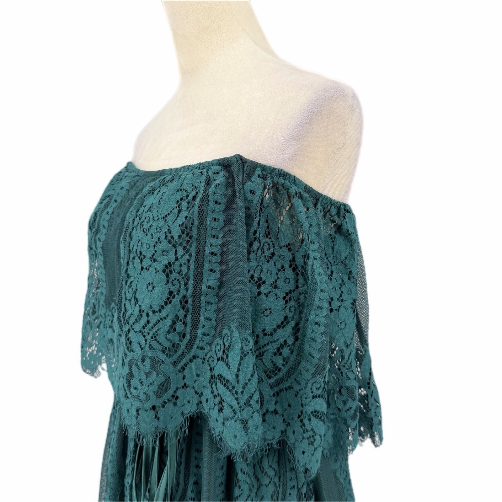 Baltic Born S Emerald Green Lace Whimsical Fairy Core Cocktail Formal Maxi Dress