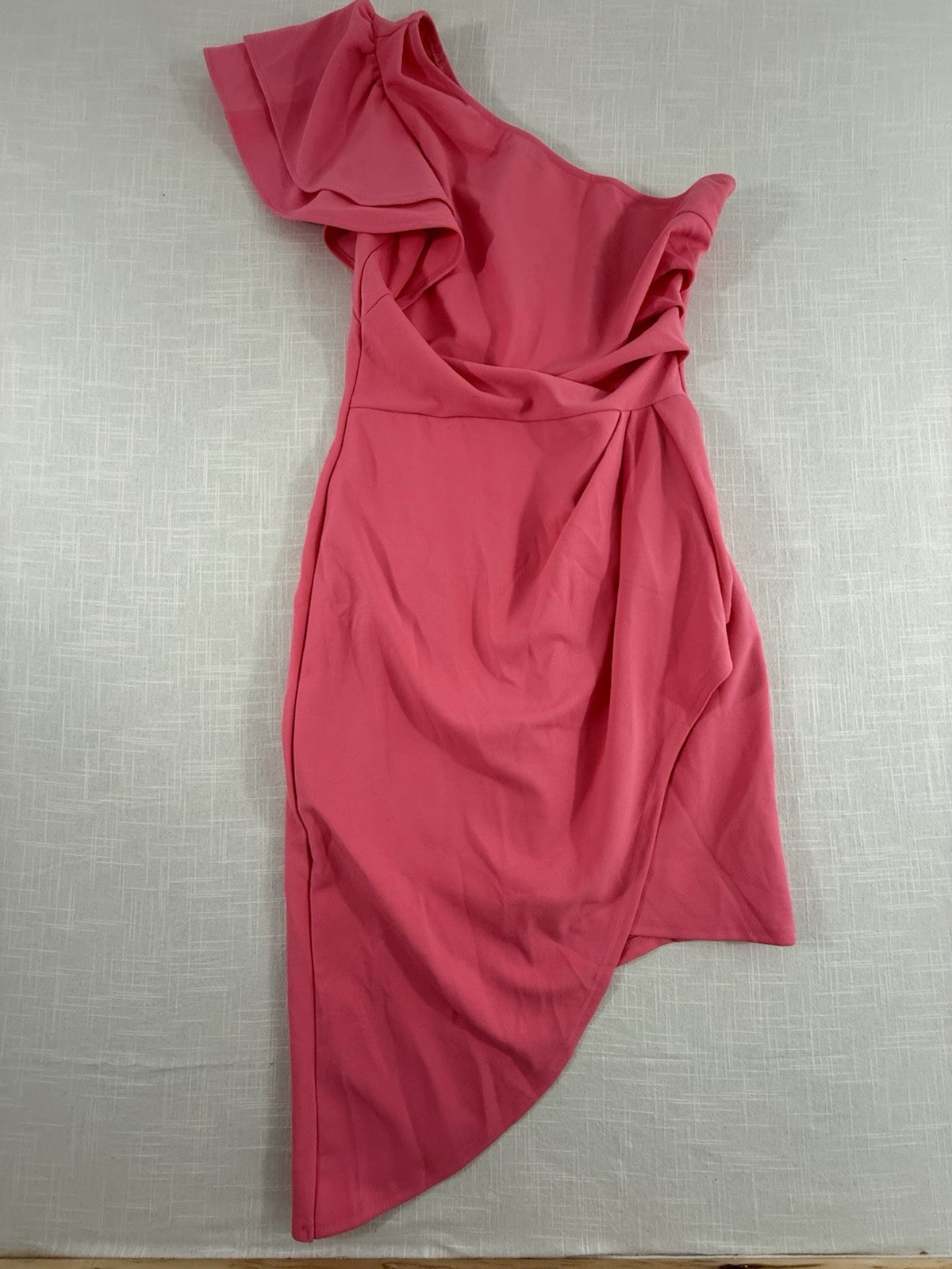 BTFBM One Shoulder Cocktail Wrap Ruffle Dress Sz M NWT. See Pics. Side Zip. H77