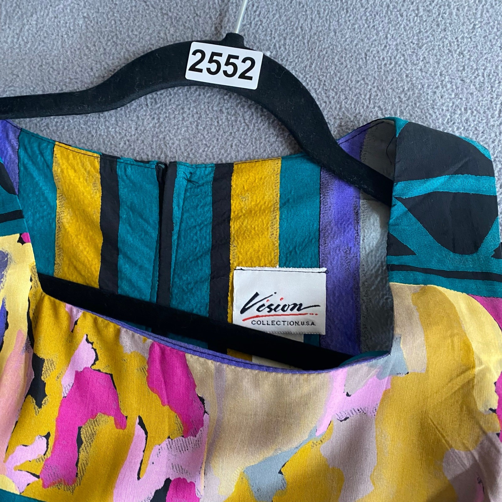 Vtg 80s 90s NOS Artsy Square Neck Sleeveless Pencil Dress S Retro Resort Wear