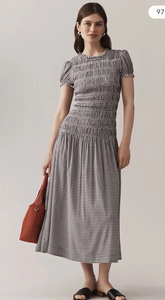 Reformation Kiria Puff-Sleeve Smocked A-Line Maxi Dress Sz 10 NWT $298