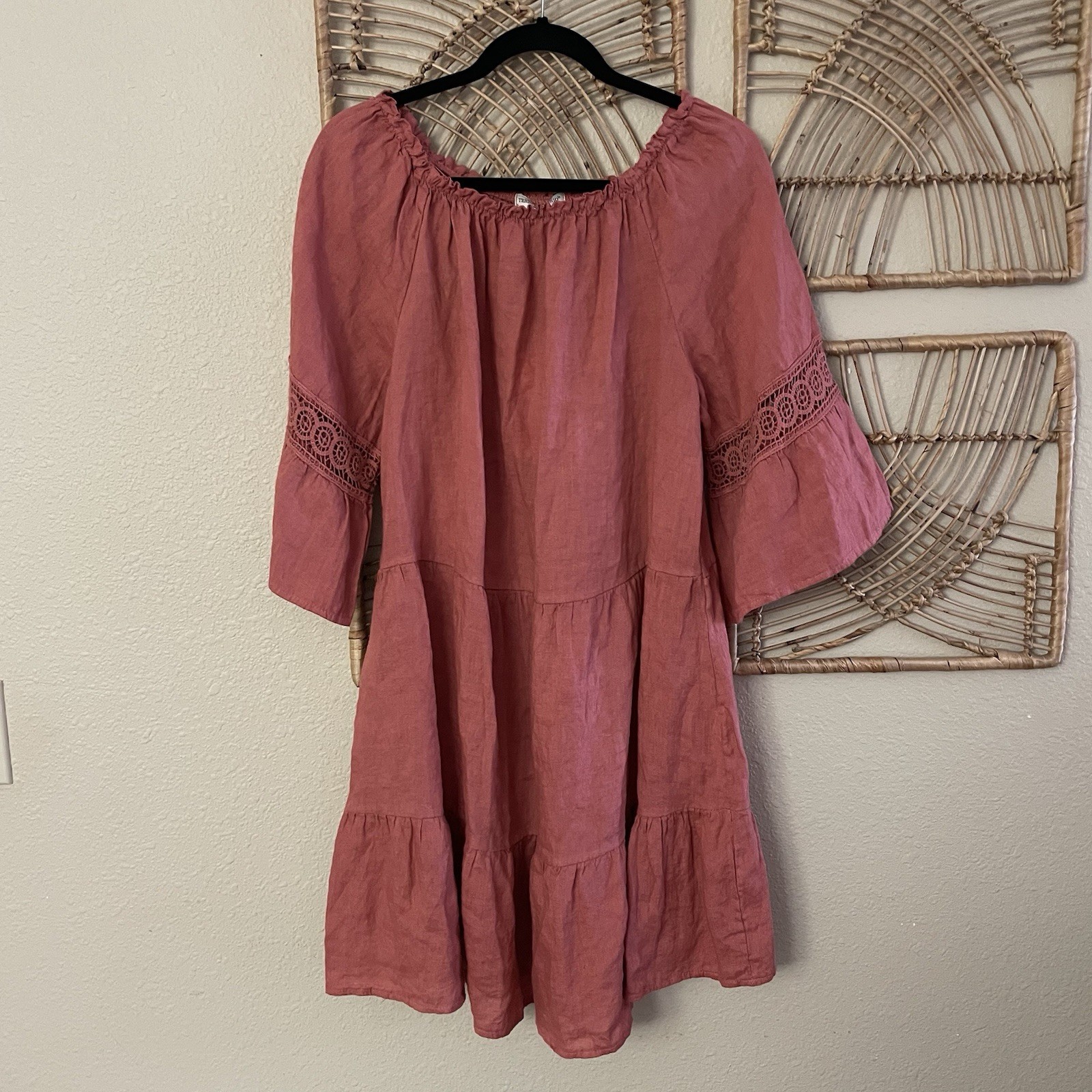 Terzo Millennio Italian Linen Antique Rose Vacation Resort Cottage Sz XL NWT B31