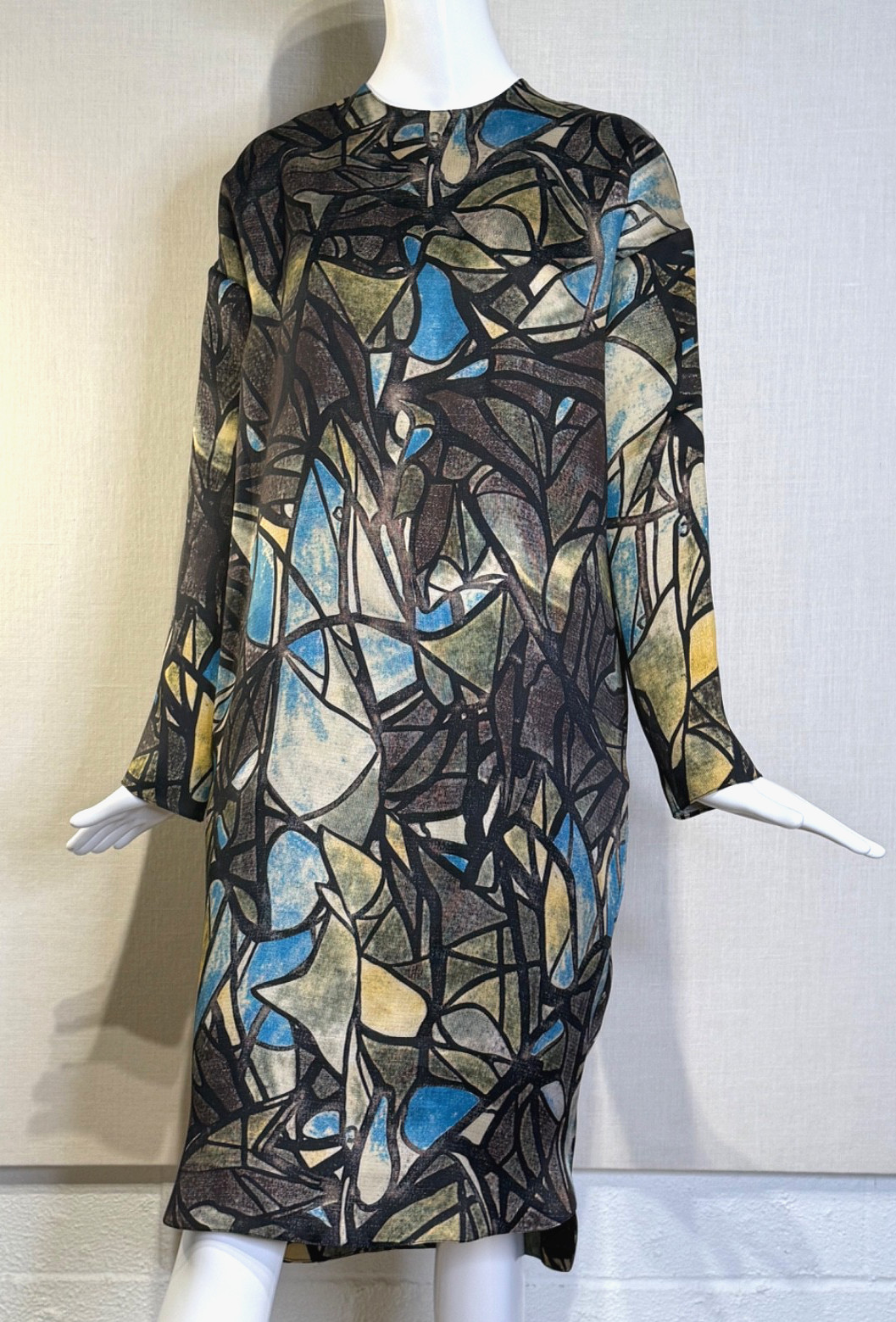 MARNI Abstract Cathedral Print Silk Wool Dress SIZE IT40 US8 M, Fall 2008 Runway