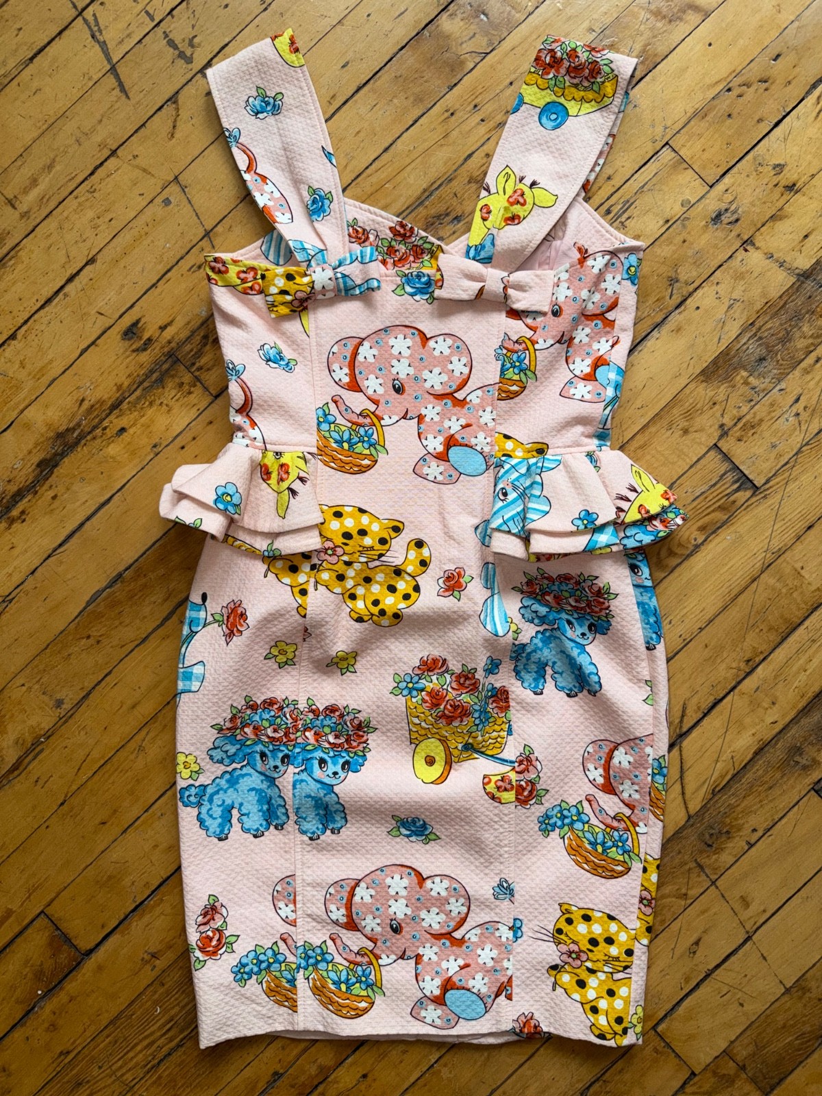 Moschino Jeremy Scott Spring 2022 patchwork baby toy pink dress tailored flirty