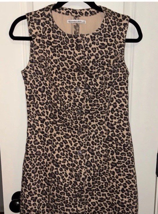 Leopard Print Denim Dress