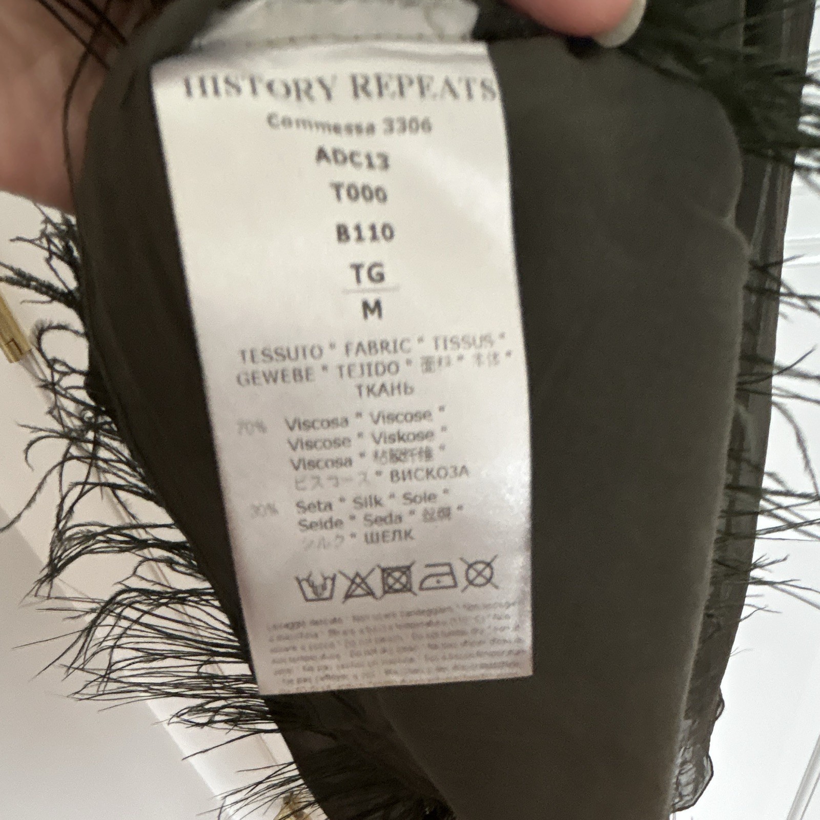 History Repeats Olive Green Shift Dress M Sequin Heart Love Chiffon Viscose Silk