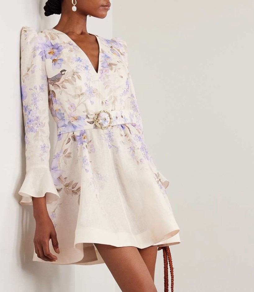 Zimmermann LUNA PLUNGE MINI DRESS $ 1050 NWT Size 2