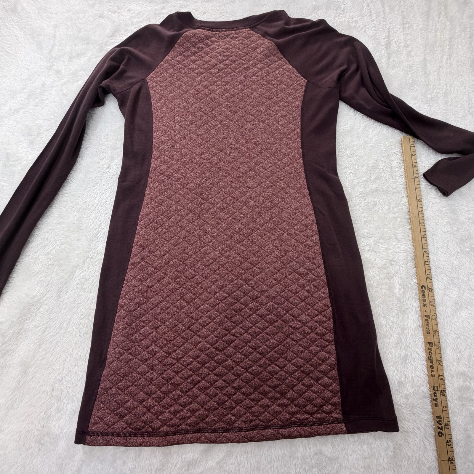 Smartwool Size Large Diamond Peak Wool-Blend Quilted Dress Eggplant Outdoor
