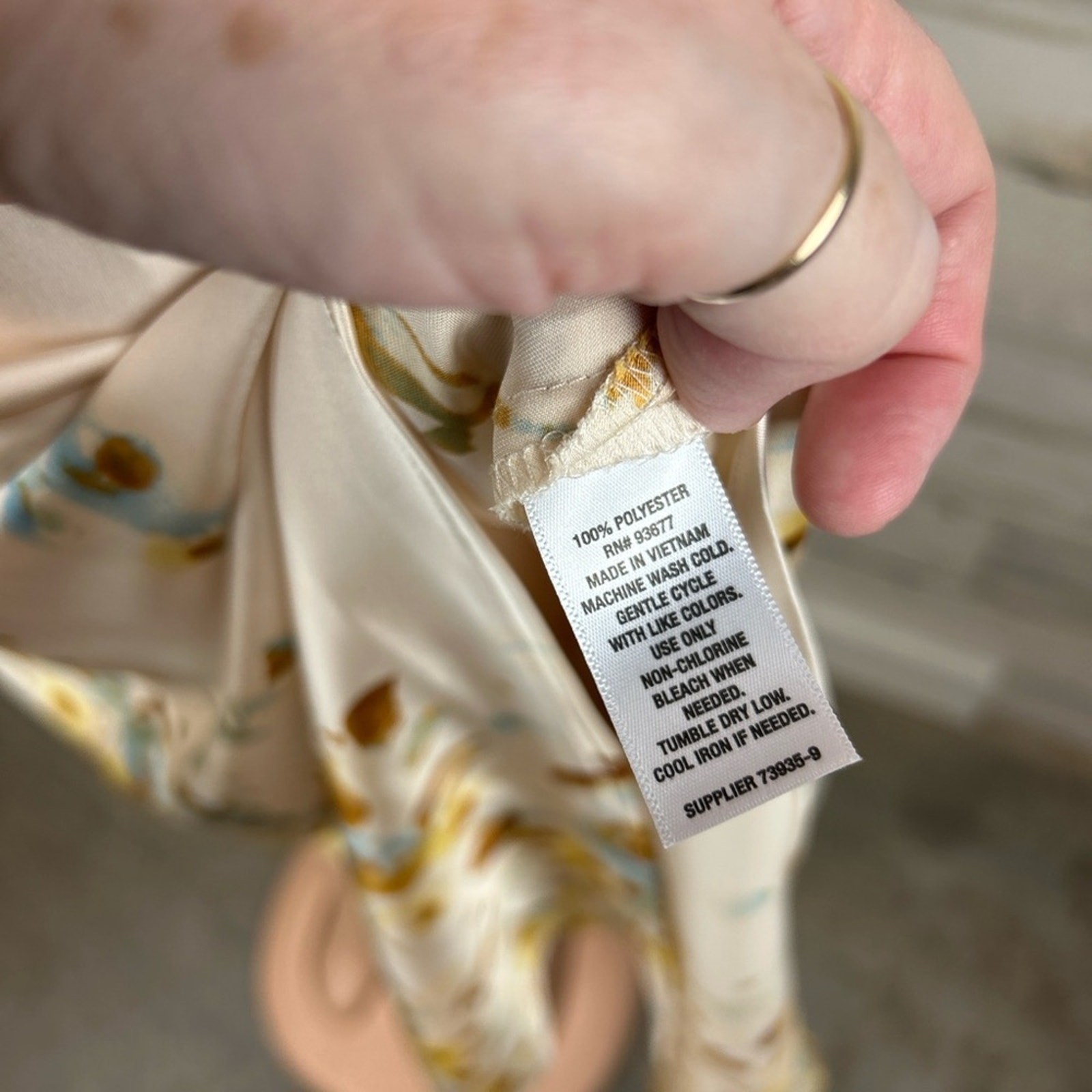 Worthington Champagne Satin Floral Maxi Midi Dress Size 2 NWT New Cottagecore