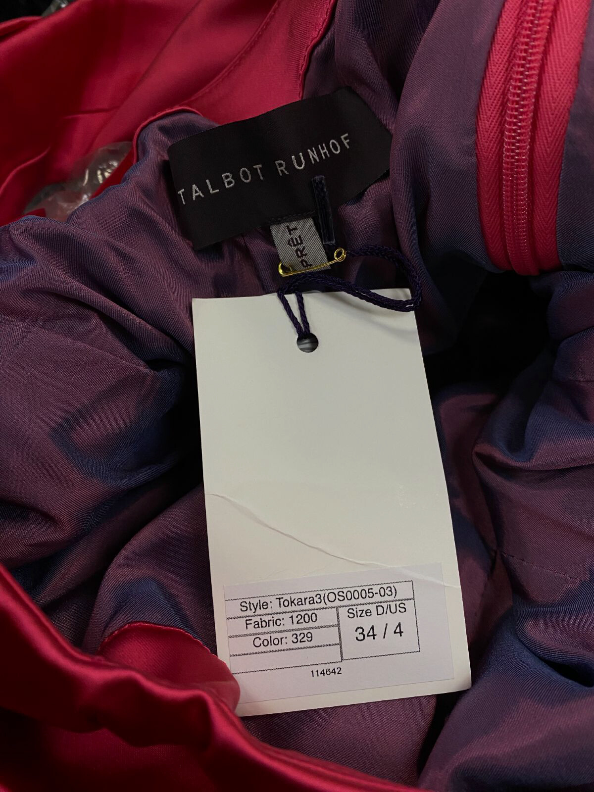 $1550 Talbot Runhof Women’s Pink Stretch Satin Duchesse Dress Size D 34/ US 4