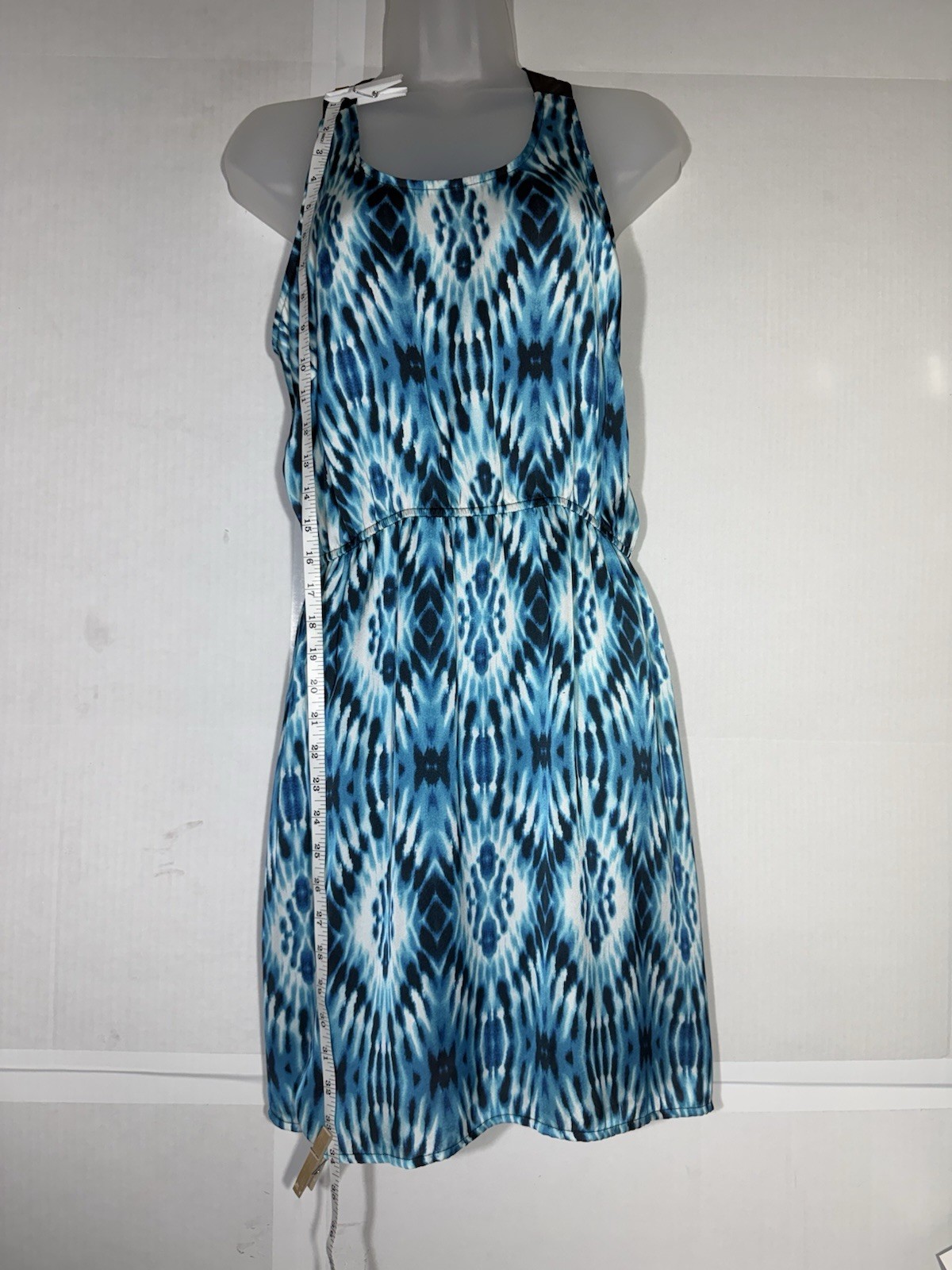 Como Vintage Sheer Dress Sz M Blue Combo