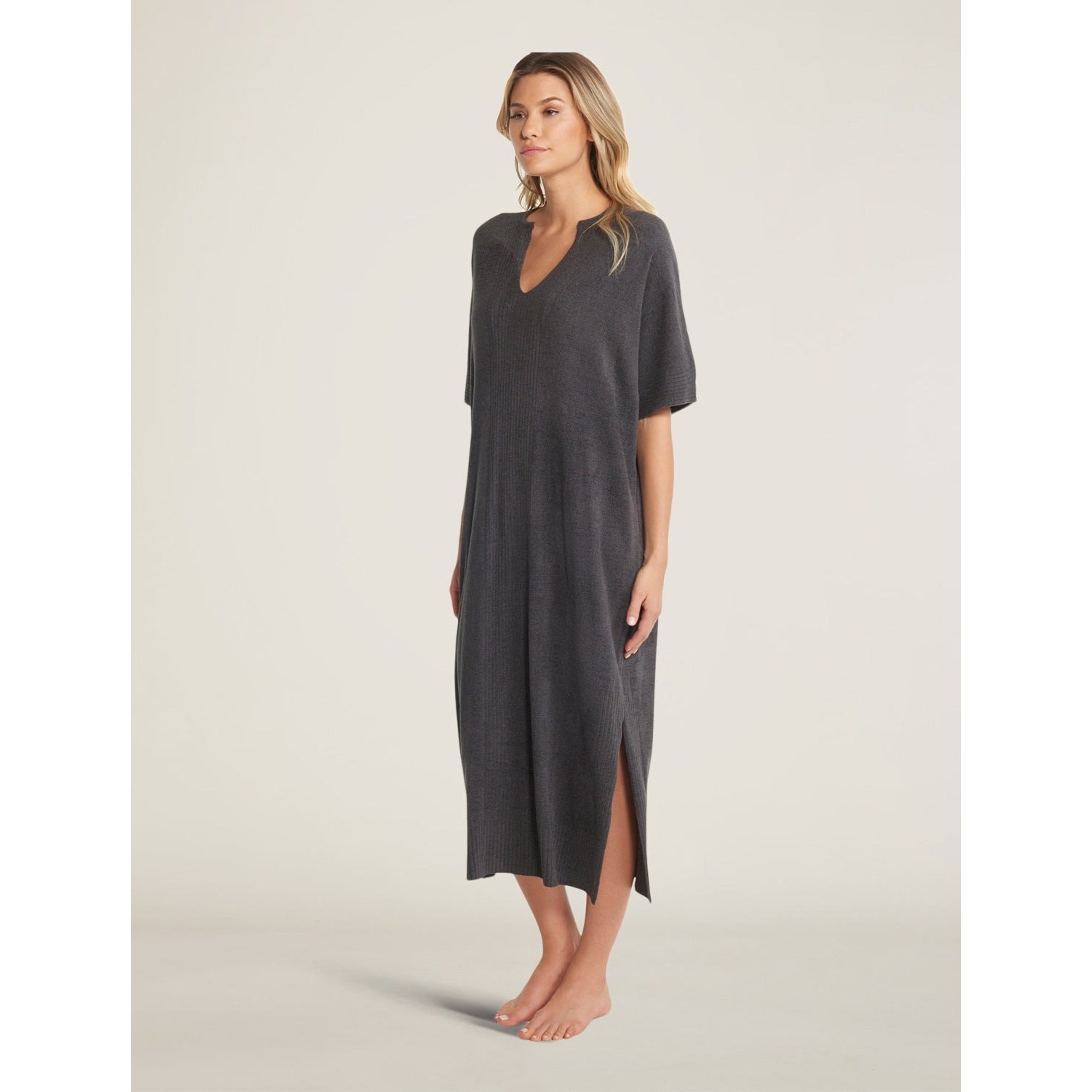 Barefoot Dreams CozyChic Ultra Lite Caftan Carbon Grey One Size Soft Life Luxury
