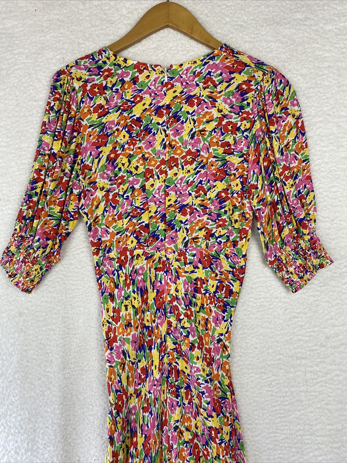 Rixo X Target Dress Women’s 4 Midi Multicolor Empire Floral Puff Sleeve career