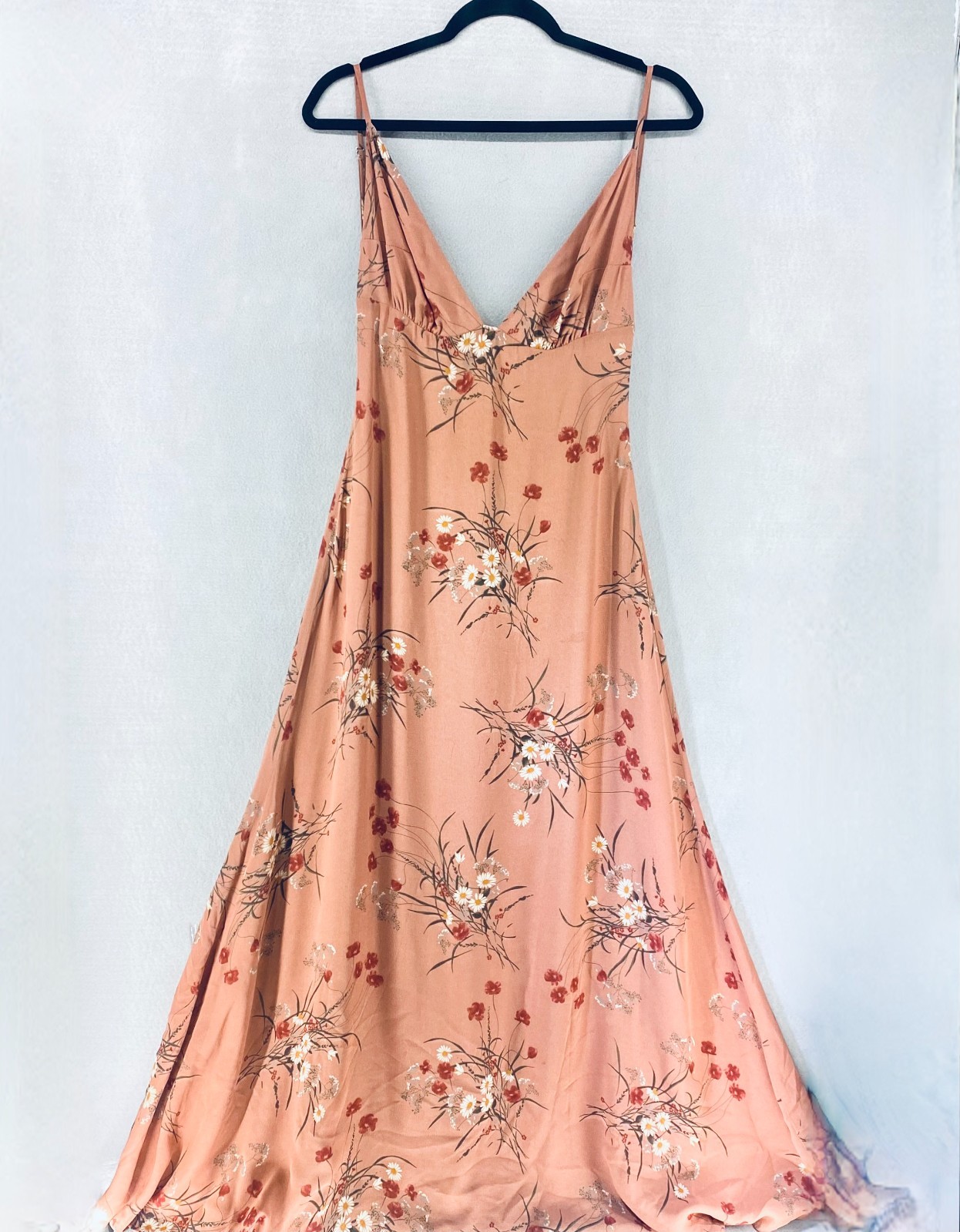 Reformation Dress Small Womens Peach Floral A Line Maxi Resort Wedding