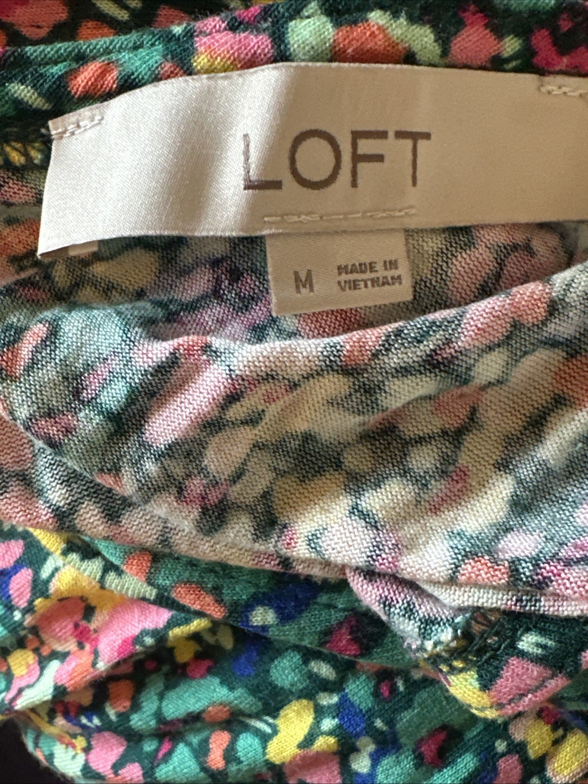 Loft Medium Cottagecore Flowy Floral Maxi D137 Vneck Dress