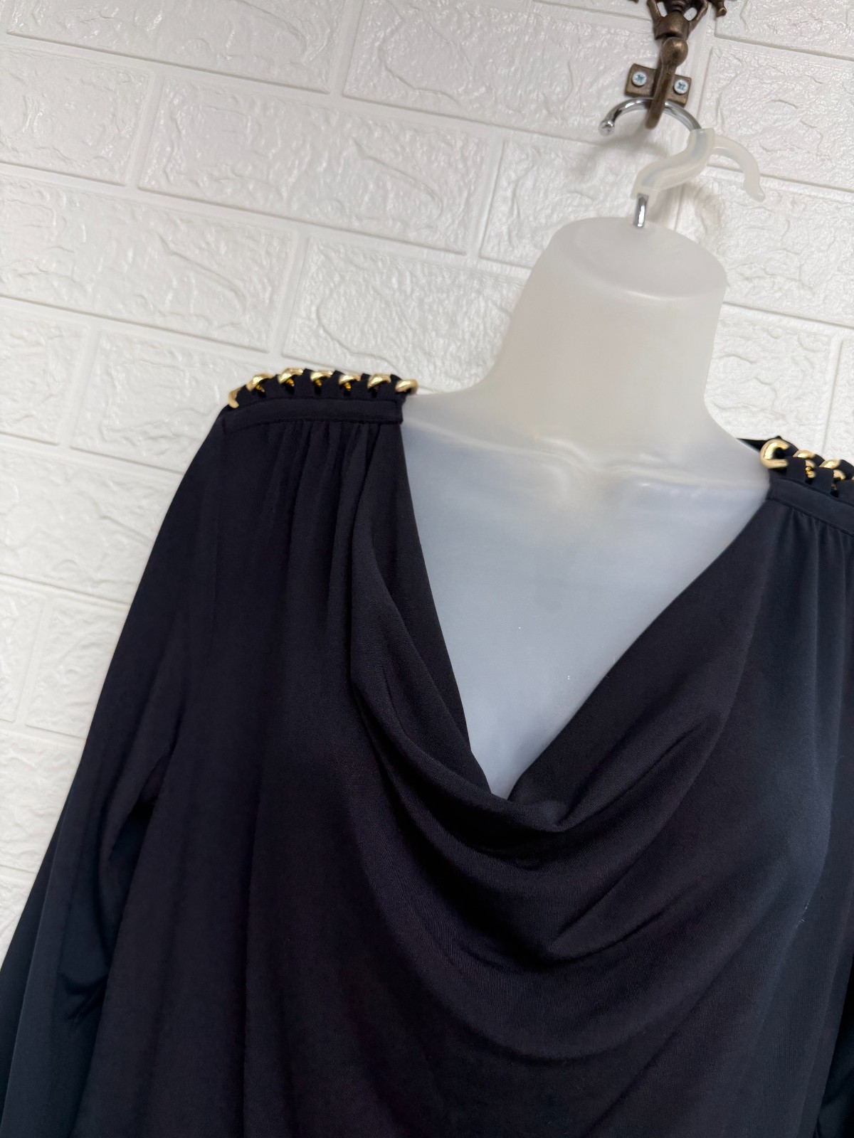 Michael Kors Formal Dress Size M Bodycon Sexy Chain Detail Evening Short Navy