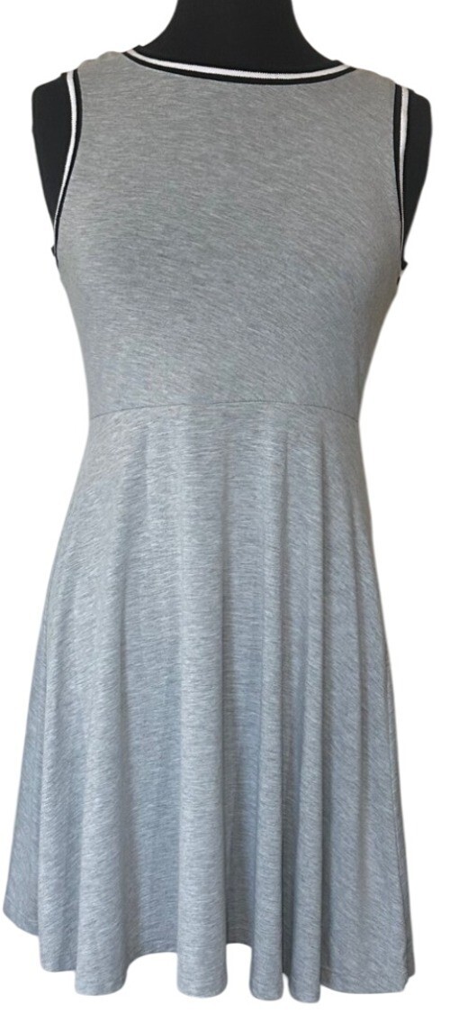Rue 21 A-Line Mini Light Gray Sleeveless Dress Rayon Spandex Blend Junior Size M