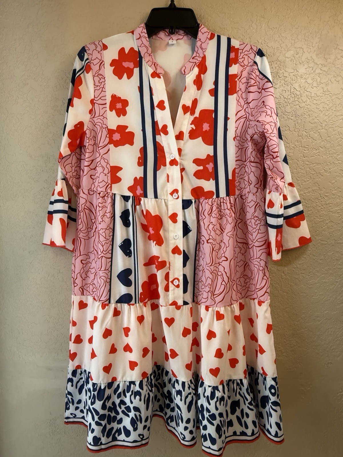 Made with Heart Love Dress Size Small Midi Floral Heart Print
