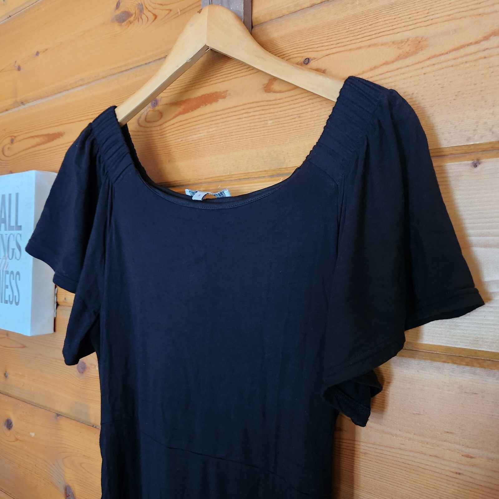 KIMI + KAI Abigail Trumpet Maxi Ruched Black Off Shoulder Maternity Dress Size S