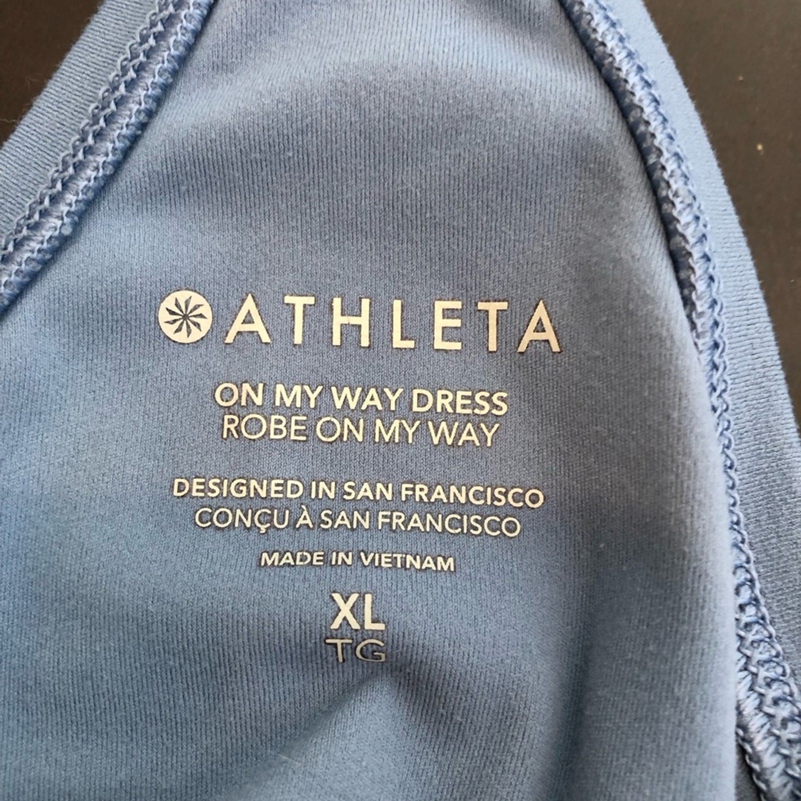 Athleta On My Way blue racerback sleeveless athletic dress size Extra Large XL
