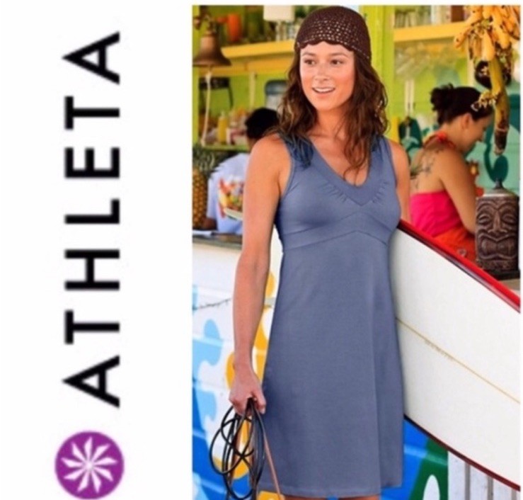 Athleta Small Women’s Black Tank Dress Organic Cotton Spandex