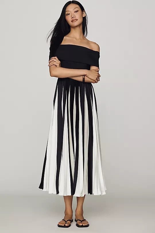 Anthropologie – Hutch Off-Shoulder Twofer Midi Dress – Sale OFF