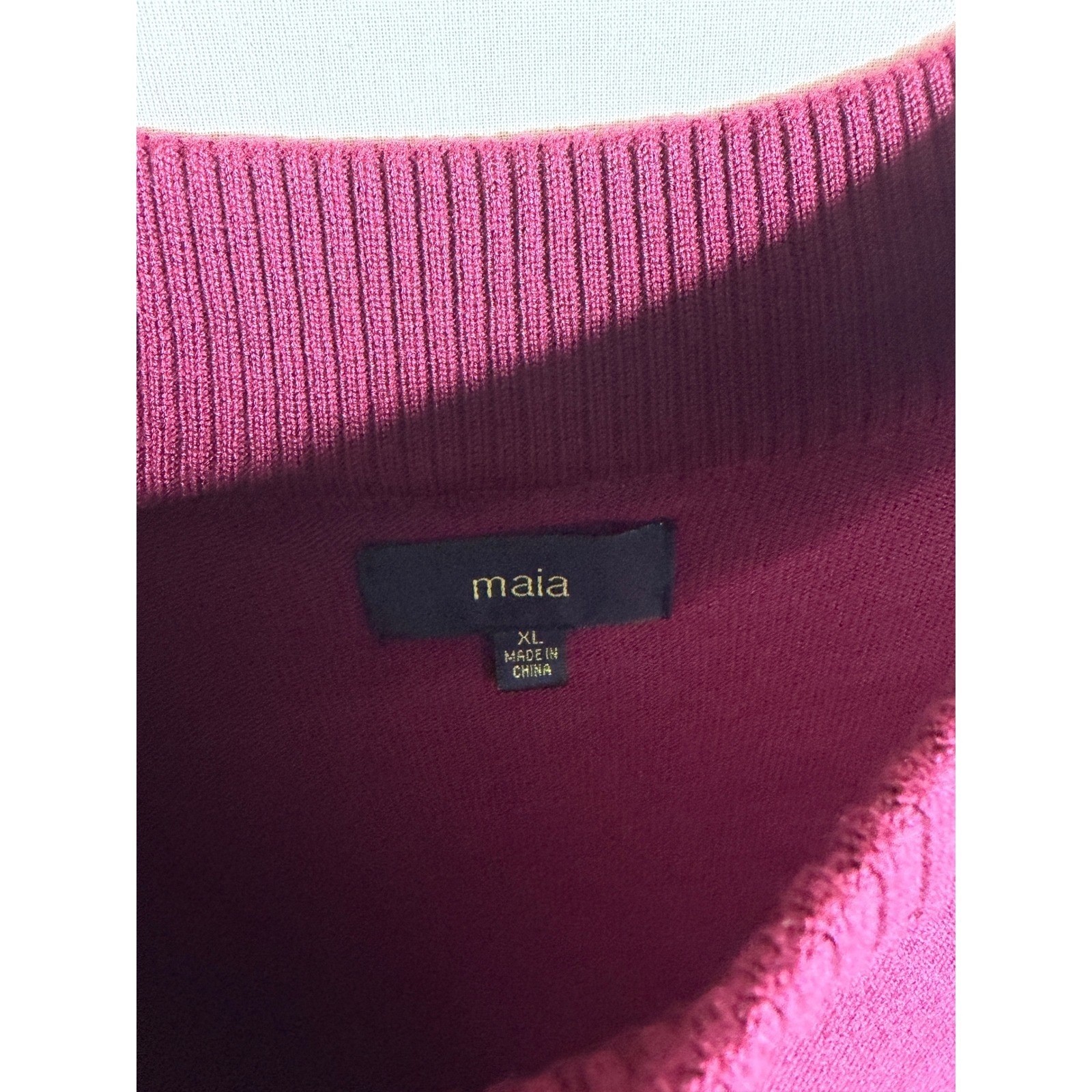 NWT Maia Womens Long Sleeve Midi Sweater Dress Size XL Wine Red