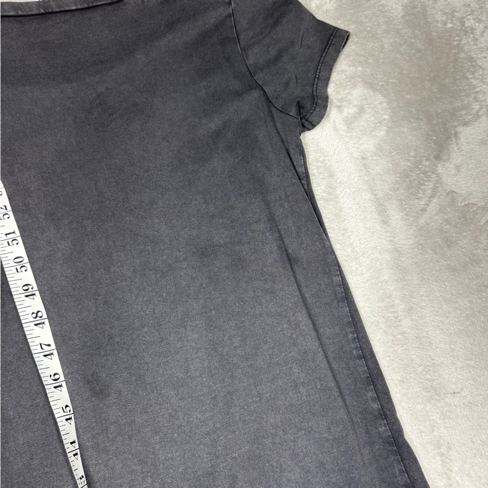 Vero Moda Grey Brown Beaded Grunge Rock Step Up Hem Mini Tunic T-Shirt Dress XS