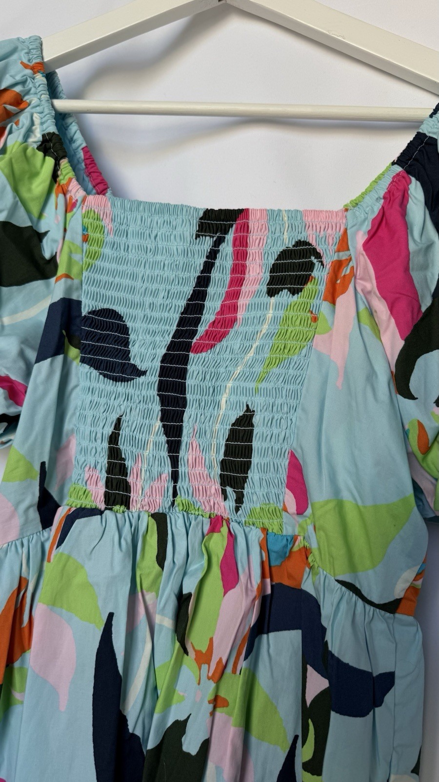 A New Day Floral Print Off-the-Shoulder Dress Puff Sleeve Dress with Pockets