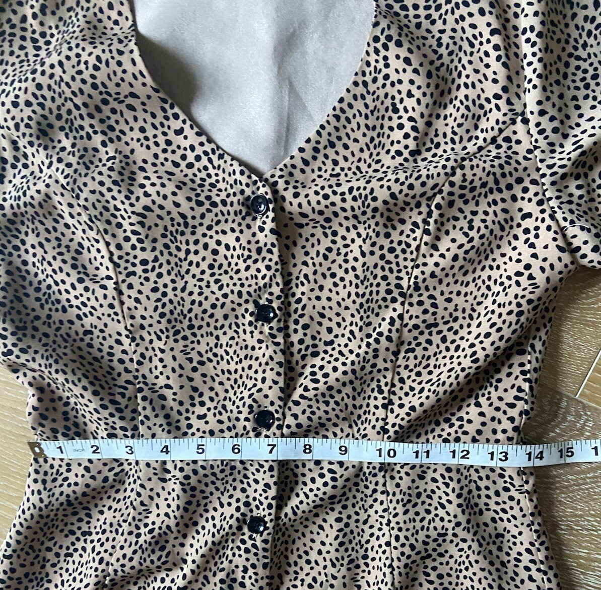 Mod Ref Cheetah Black & Brown Animal Print w/ lining A-line dress Size S Small