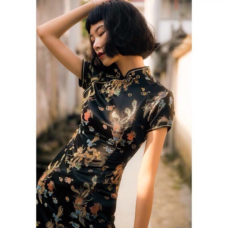 Chinese Retro Republic Style Qipao Sexy Women Cheongsam Vintage Classic Gift