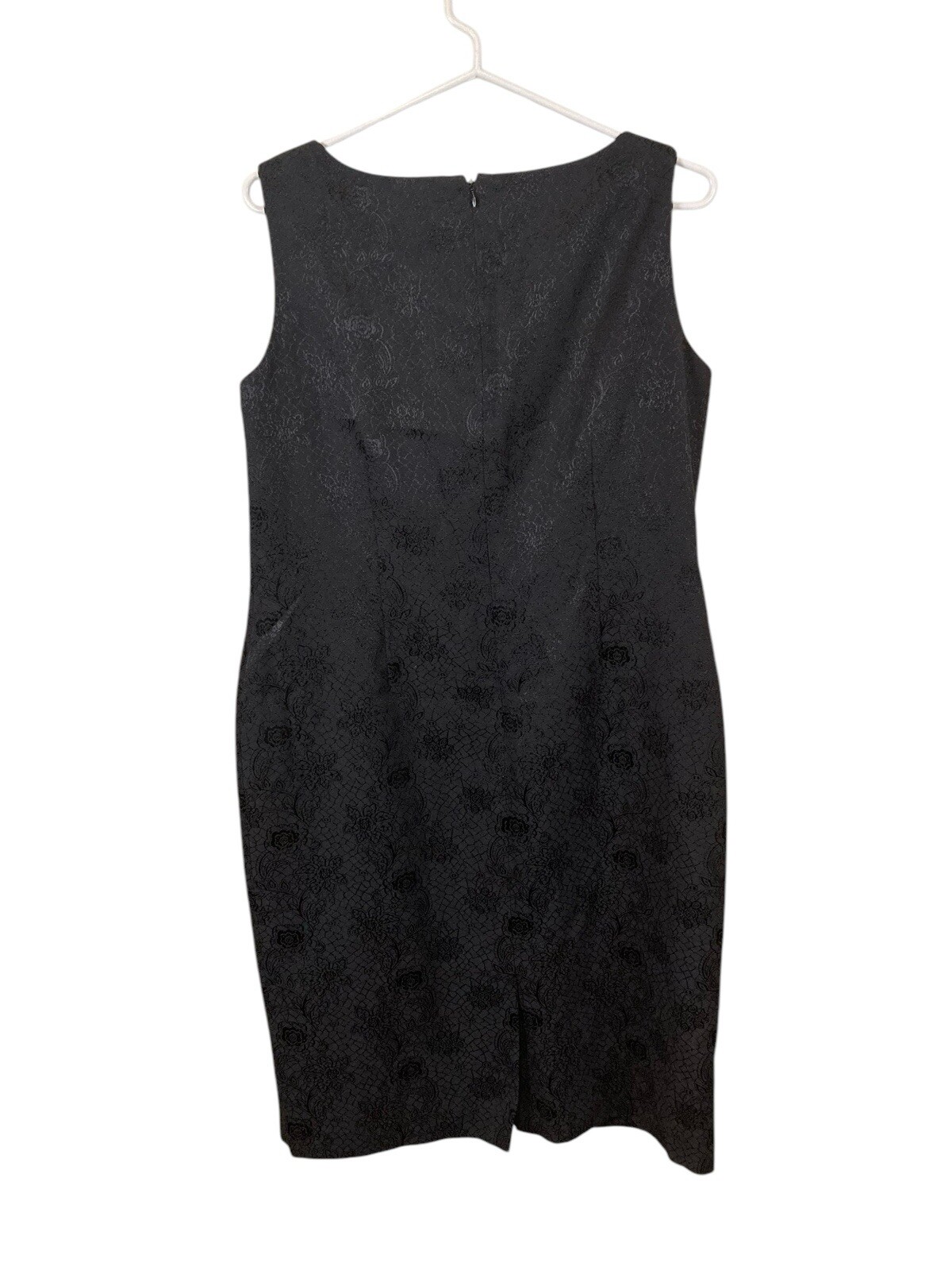 Women’s Evan Picone Black Size 12 Floral Brocade Sheath Dress