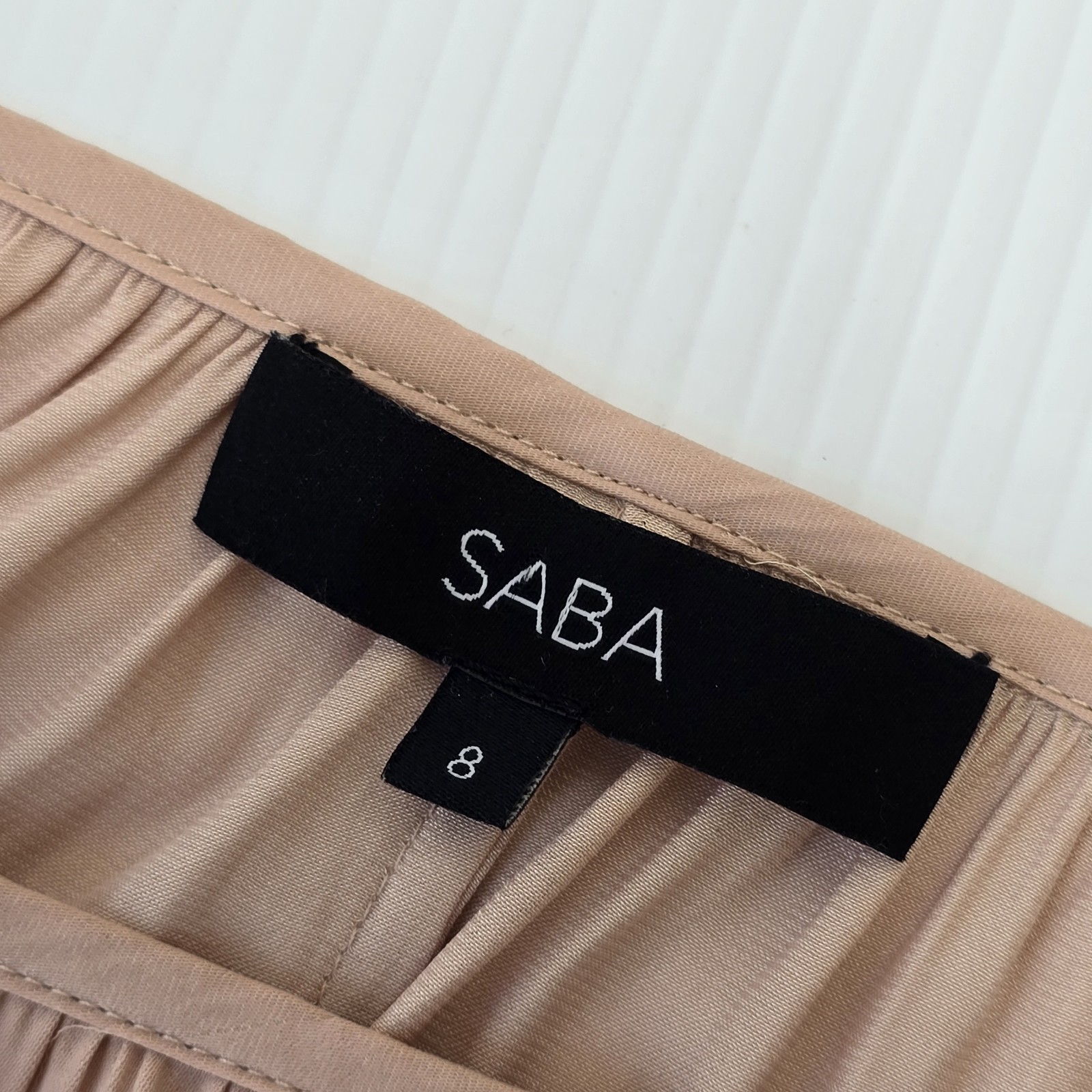 SABA Size 8 Lillian Blush Pink Belt Wedding Party Work Cocktail Dress
