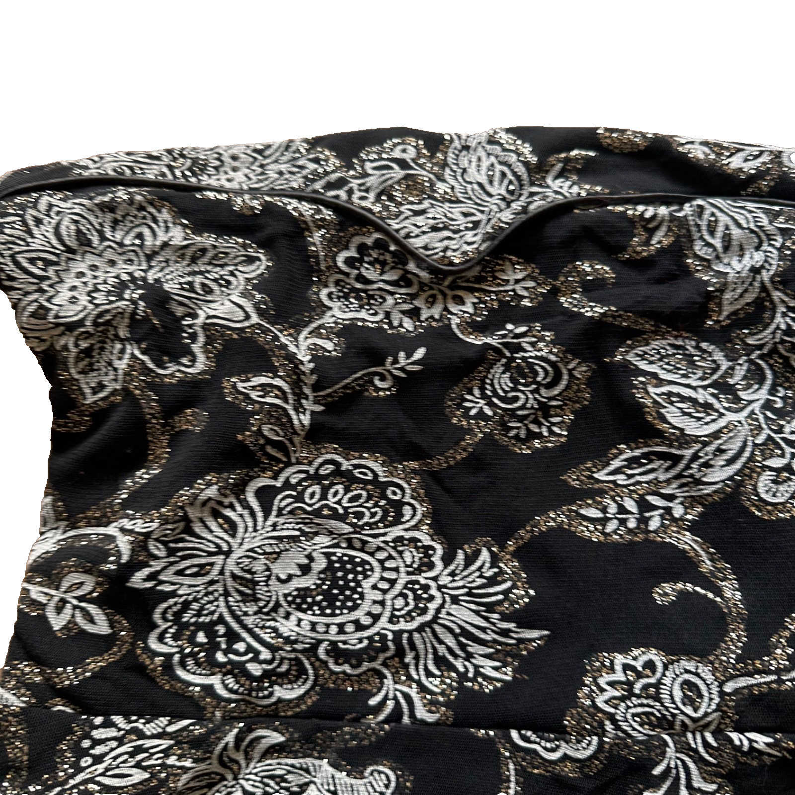 JANE NORMAN Black White Floral Strapless Party Dress Silver Glitter Y2K Size 12