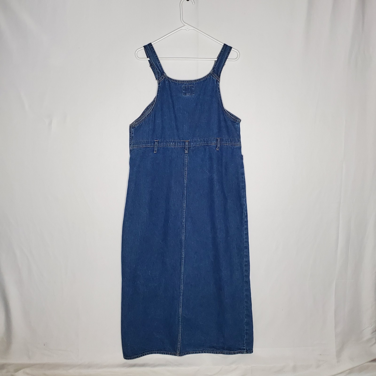 Vtg Route 66 Bib Overalls Maxi Denim Dress 15/16 Grunge Modest 90s Y2K