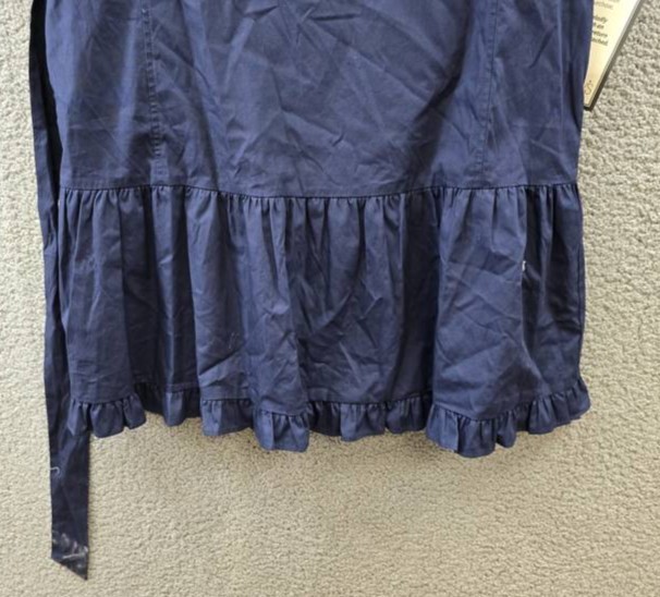 Vince Camuto Split-Neckline Elbow-Sleeve Tie Waist Dress Women’s 8 Navy Pullover