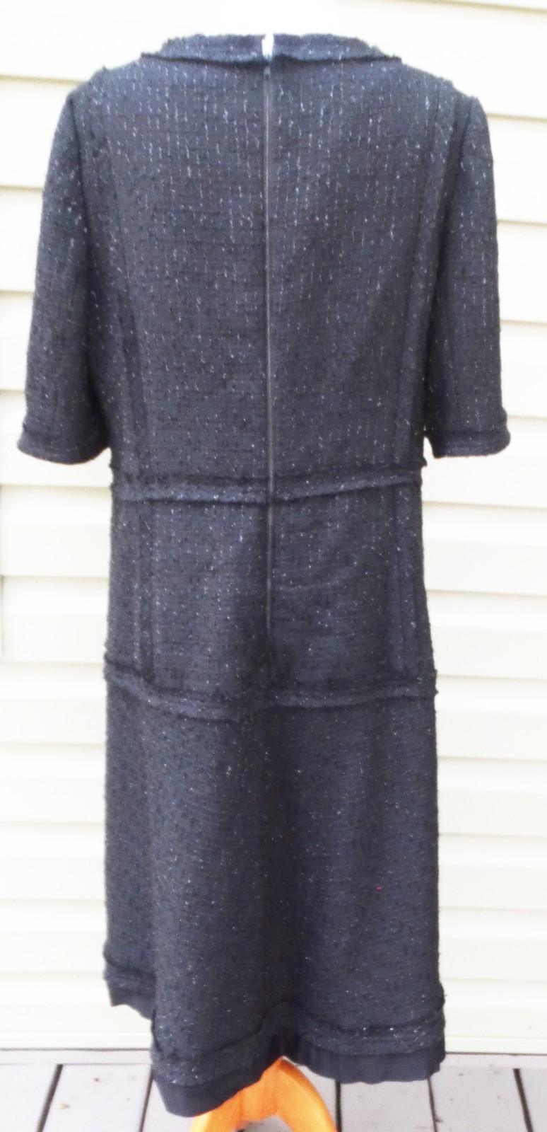 Designer Teri Jon by Rickie Freeman Metallic Tweed Geo Stripe Dress Size 16/XL