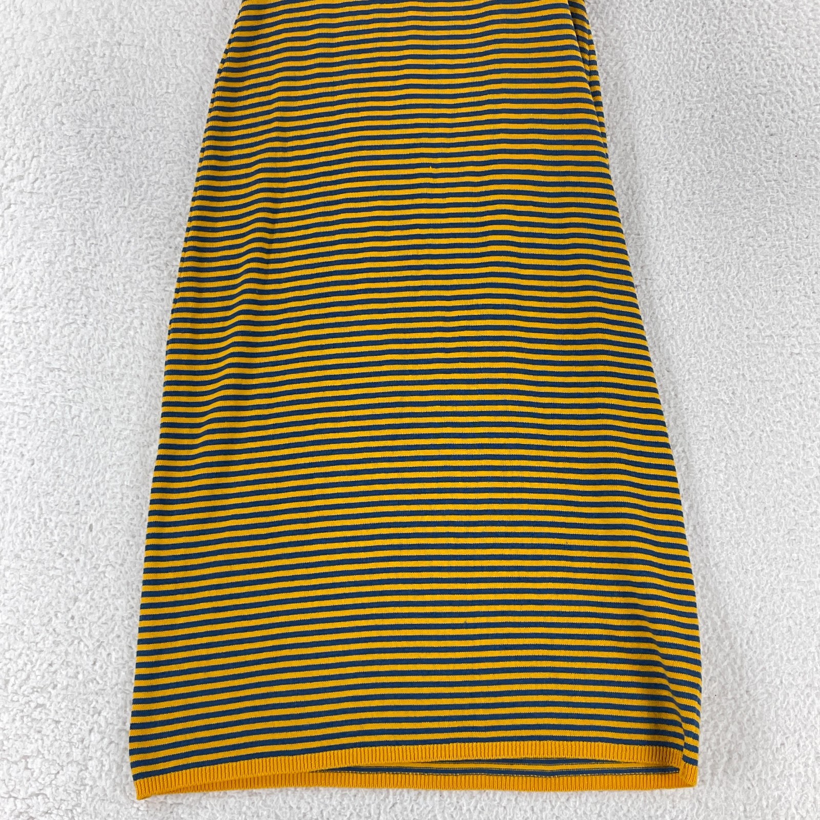 Callahan Nicky Halter Dress Womens Small Yellow Blue Stripe Knit Casual Pullover