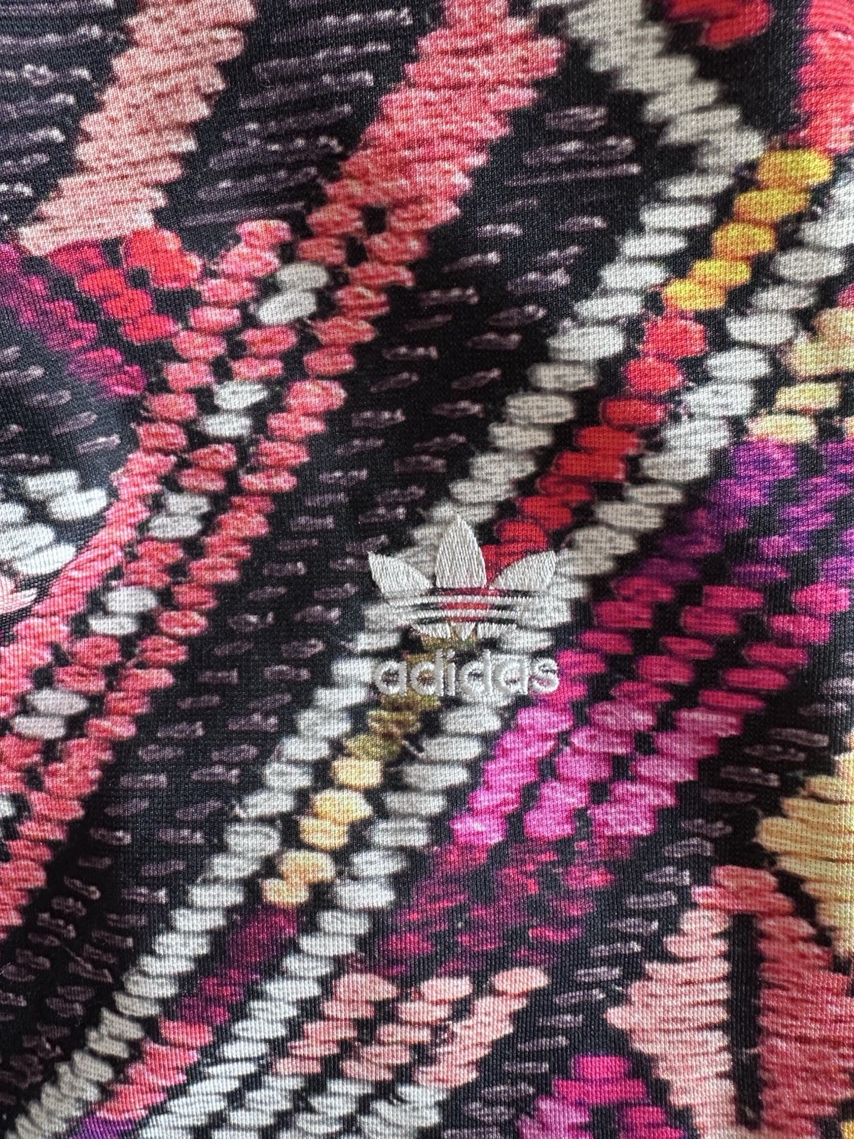 adidas Women’s Multicolor Geometric Tank Dress Short Sleeve Zip Logo US 4