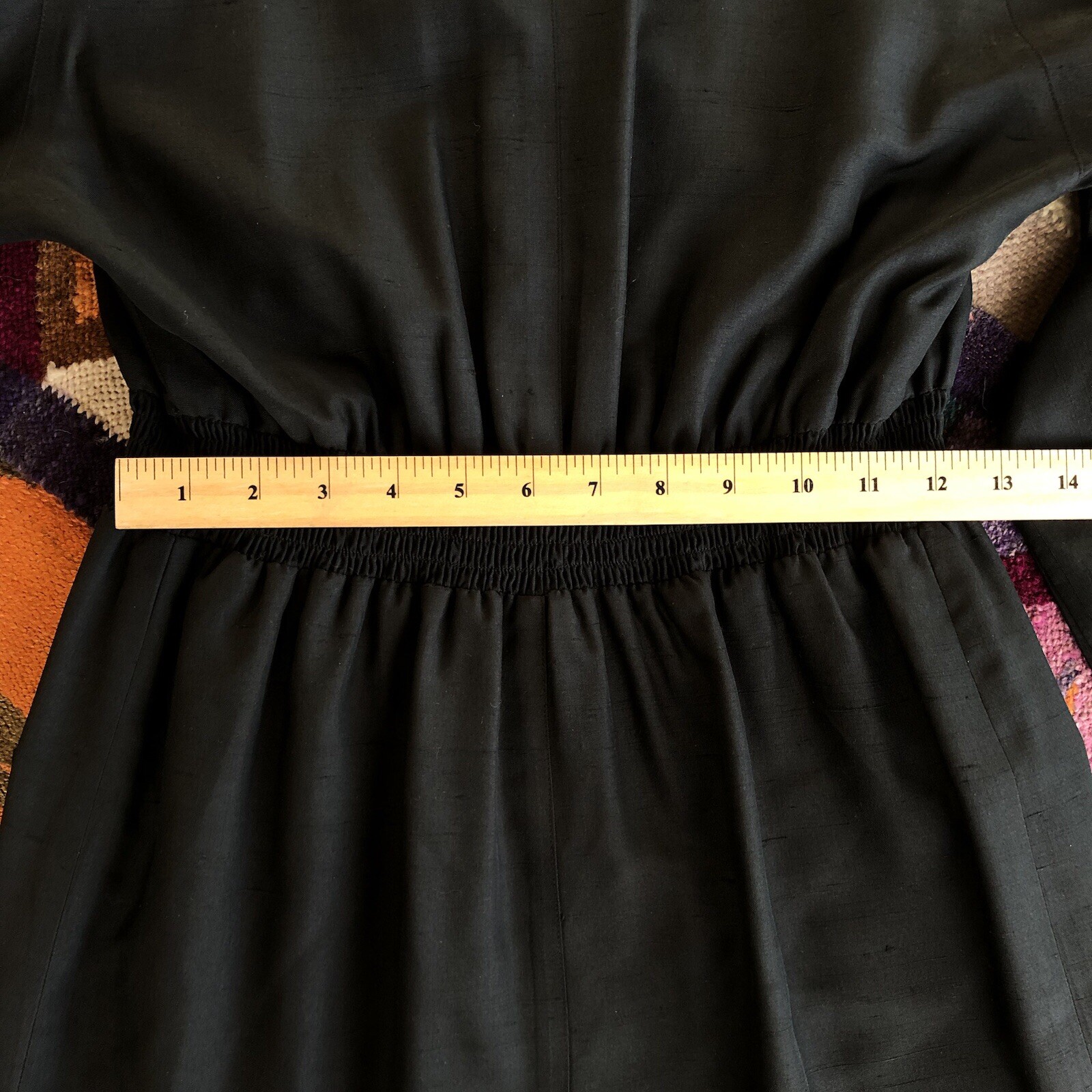 Vintage Linda Allard for Ellen Tracy Silk Dress Womens Size 4 Black Long Sleeve