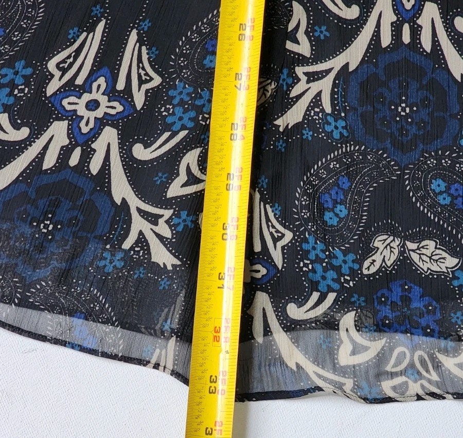Danny Nicole 2 Pc Dress Set Blue Paisley Sheer Midi Skirt Cottagecore Church